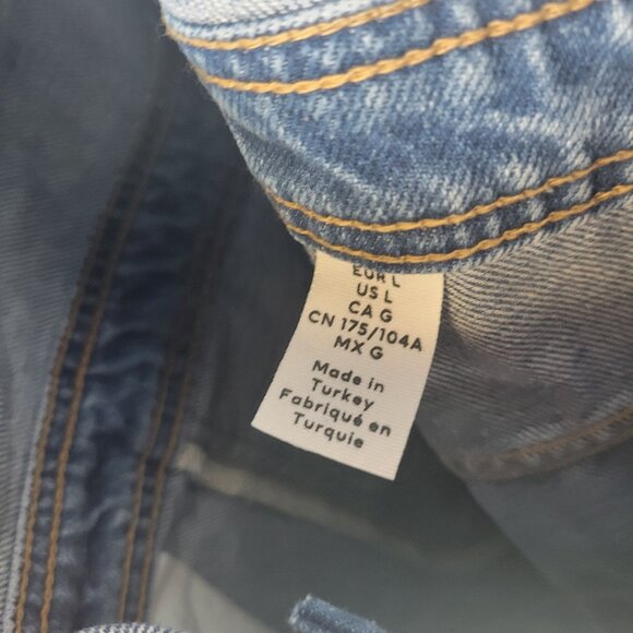 H & M Women's Large Jean Denim Overalls Coveralls Distressed - Picture 7 of 8